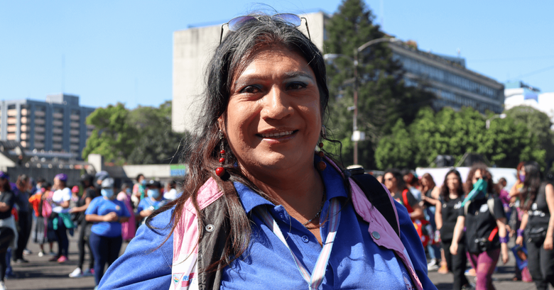 Victoria Ventura durante la movilización en el Día Internacional de la Eliminación de la Violencia contra la Mujer. / Fotografía: María Jossé España