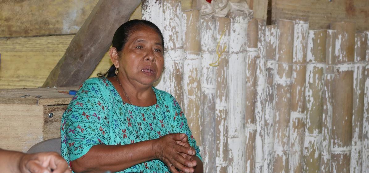 María Maquín, nieta de Mamá Maquín y sobreviviente, habló sobre lo que ocurrió en la masacre. Foto Prensa Comunitaria